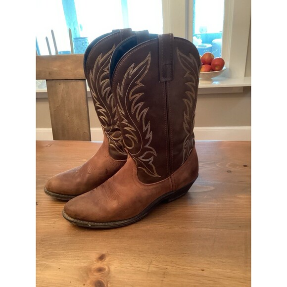 LAREDO WOMENS SZ 9 KADI TAN DISTRESSED BROWN LEATHER WESTERN COWGIRL BOOTS 5742 - Picture 1 of 9